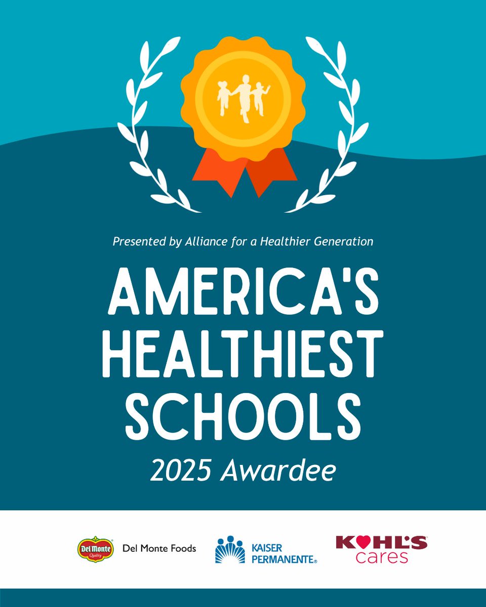 thesierraeagles's tweet photo. We did it! We made @healthiergeneration's 2025 list of America's #HealthiestSchool for our achievements supporting the health and well-being of our students, staff, and families! Find us on the list at https://t.co/f5MpBqm43r. @dcsdk12 https://t.co/fAcESiBoMf