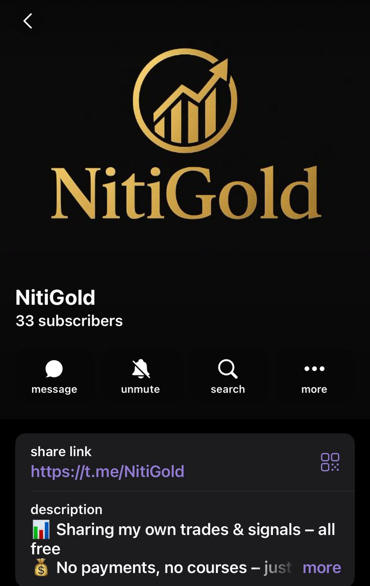 Update on my friend’s Forex signals channel:

He just hit 30 subs, and I truly believe he’s going to become one of the biggest Forex channels out there.

t.me/NitiGold