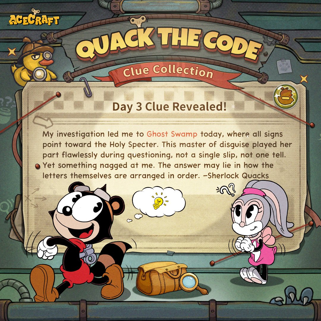 ACECRAFT_EN's tweet photo. The mystery gradually unfolds, and truth draws closer step by step... 🔎
Today's new puzzle is unlocked — brave pilots, go crack it!
You're one step closer to the ultimate secret! ✨

🔗Download Now!
https://t.co/RBbmKbfTY2

#acecraft #QuacktheCode #DecodeChallenge
