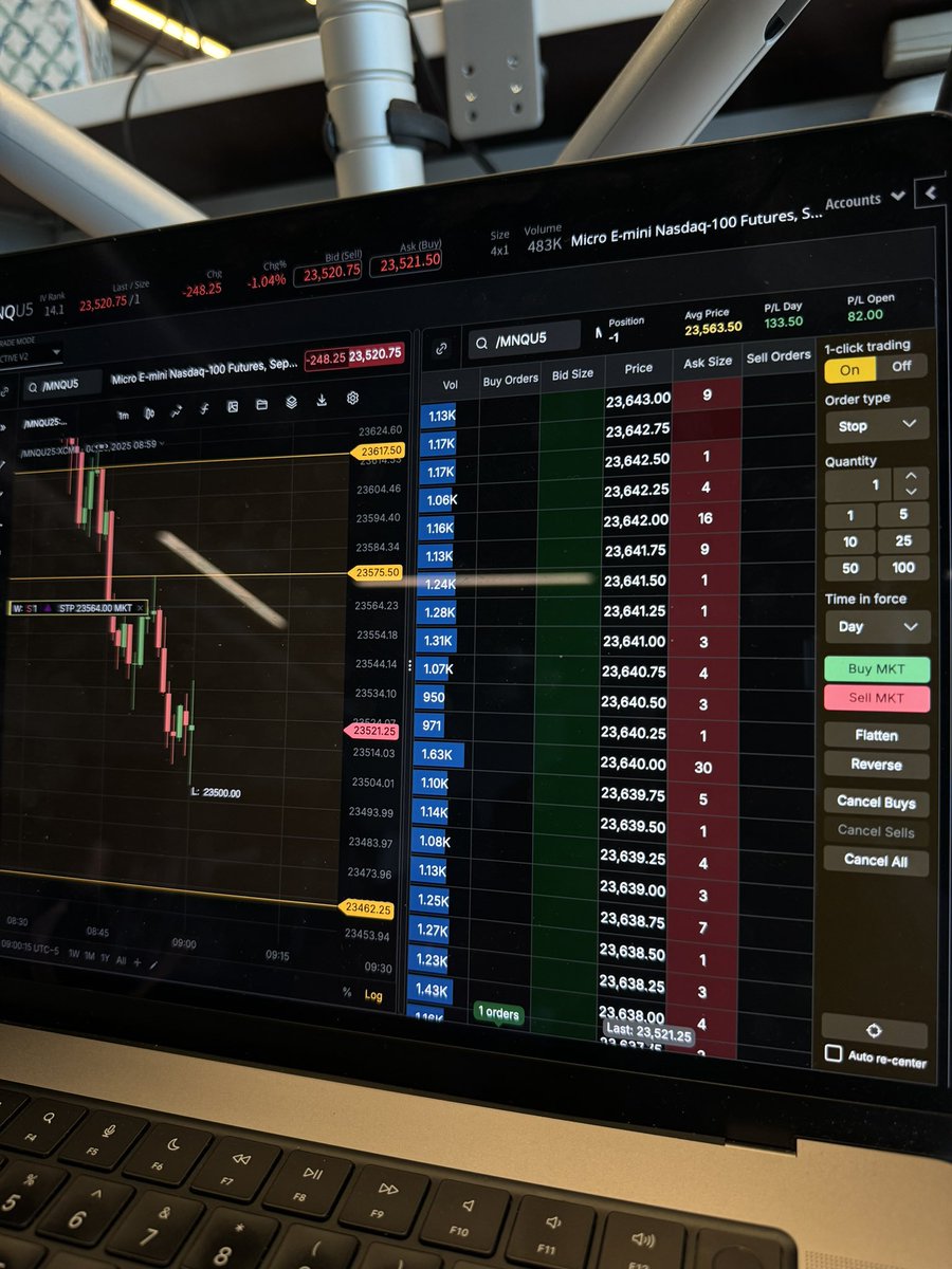 Errol Coleman (@errol_coleman) on Twitter photo Total volume sitting on the bid/ask at each price level displayed in blue on the DOM
These are limit orders waiting to be executed once the market reaches those levels
<a href="/tastytrade/">tastytrade</a> team is cookin 🔥 Total volume sitting on the bid/ask at each price level displayed in blue on the DOM
These are limit orders waiting to be executed once the market reaches those levels
<a href="/tastytrade/">tastytrade</a> team is cookin 🔥