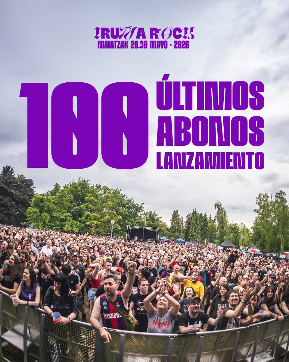 🚀 ¡Esto empieza fuerte! Gozatzeko gogoak dituzuela argi dago! Solo quedan 100 abonos de la tanda de promoción a precio reducido. Azkar ibili! 

🎟️ irunarock.com