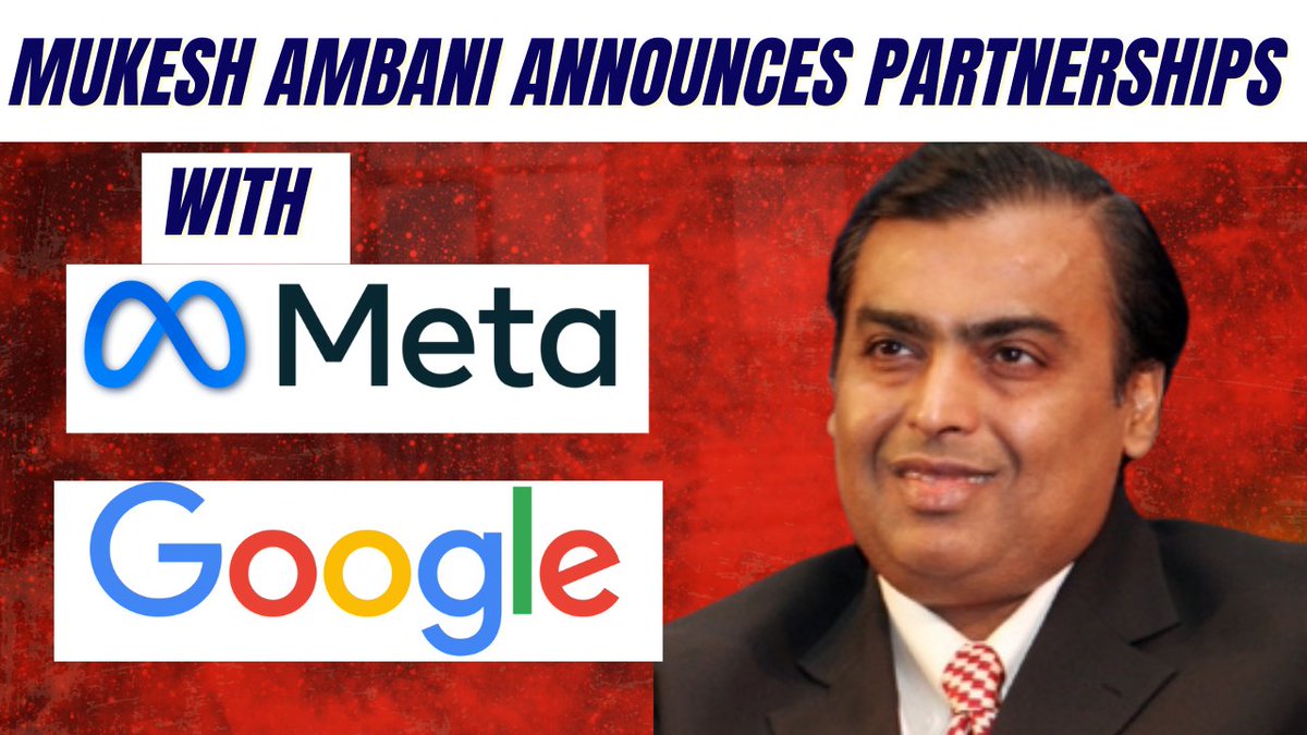 NageshT93116498's tweet image. రిలయన్స్ సంచలనం!.. Reliance Industries Ltd (#RIL) లో కొత్త విభాగం ప్రారంభం – #RelianceIntelligence

#CMD ముకేశ్ అంబానీ ప్రకటించిన కీలక నిర్ణయం..గ్లోబల్ టెక్ జెయింట్స్ #Meta &amp;amp; #Google తో ఒప్పందం..డీప్ టెక్ &amp;amp; #AI శక్తులను వినియోగించుకోవడం లక్ష్యం

#MukeshAmbani #Reliance