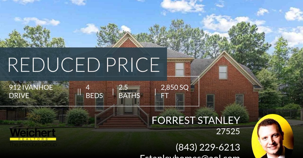 ForrestStanley's tweet photo. 📍 Reduced Price 📍 This recently reduced home at 912 Ivanhoe Drive in Florence won't last long, so, don't wait to set up a showing! Reach out here or at (843) 229-6213 for more information! https://t.co/9XoimHEvI2 https://t.co/X2NjKDX5X4