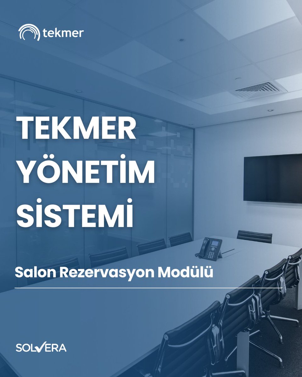 solverayazilim's tweet photo. Tekmer Yönetim Sistemi - Salon Rezervasyon Modülü
Siz de salon, toplantı odası ve etkinlik alanlarınızı tek ekrandan yönetmek ister misiniz?
🧠Tekmer Portalı ile rezervasyon süreçlerinizi akıllandırın!
#Solvera #Yazılım #Tekmer #SalonRezervasyon https://t.co/bmeD7Vwar2