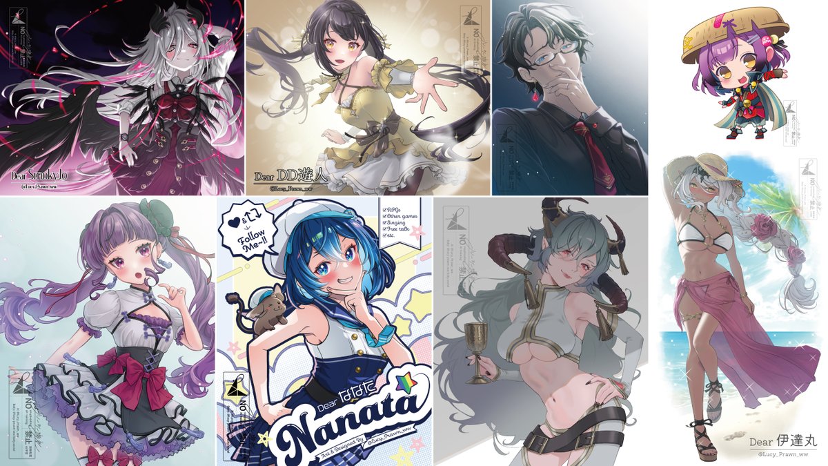 #今月描いた絵を晒そう 
1ヶ月でこんなに描いたの久しぶりでした！色んな線と塗りを試した月でした。