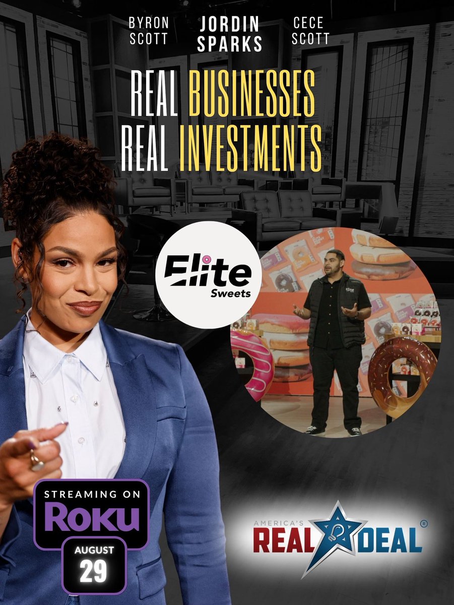 Watch now! Elite Sweets is on America’s Real Deal the hottest new business show on the <a href="/Roku/">Roku</a> App.

To watch:

1. Open the Roku app on any smart TV or streaming device
2. Search America’s Real Deal
3. Catch me on Episode 6 and grab your Elite Donut Holes &amp; Invest