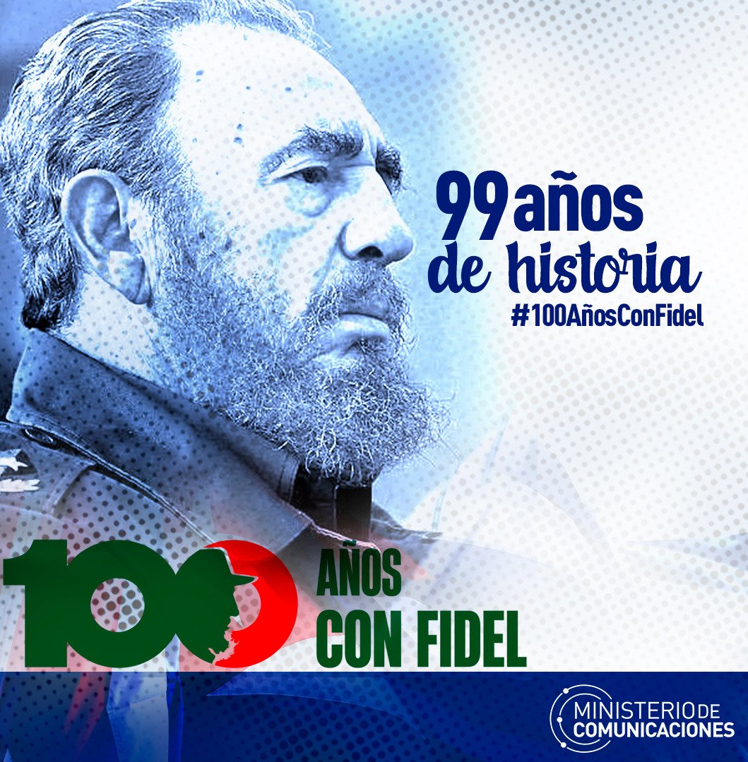 "Hoy más que nunca hay que ser bolivariano; hoy más que nunca hay que levantar esa bandera de que patria es humanidad, conscientes de que solo podemos salvarnos si la humanidad se salva".
#100AñosConFidel
#VenezuelaCubaEstáContigo