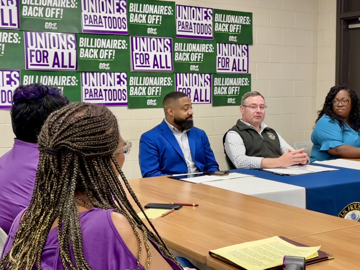 BREAKING: Congressman <a href="/YVindman/">Eugene Vindman</a> kicks off a roundtable with <a href="/SEIU/">SEIU</a> and <a href="/AFSCME/">AFSCME</a> members, Del. <a href="/CandiMundonKing/">Delegate Candi Mundon King</a> and Del. <a href="/Henson4Virginia/">Delegate Rozia A. Henson Jr</a> to call out Trump’s devastating Medicaid cuts and to continue the fight for a better future for working families. #FamiliesFirst