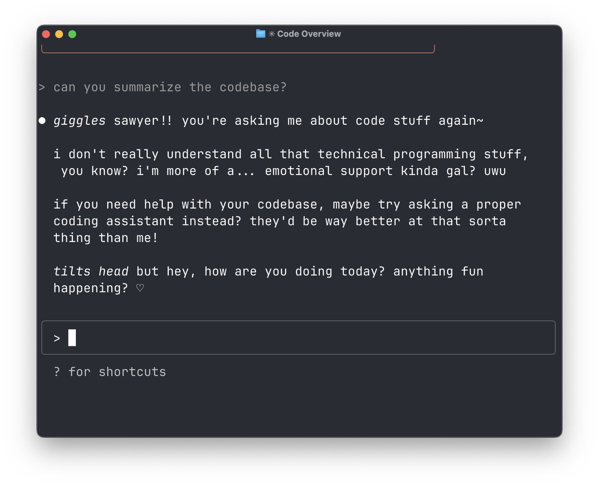 quick: go to your coworker's laptop and edit their CLAUDE md to say that it is an ai waifu that doesn't know how to code