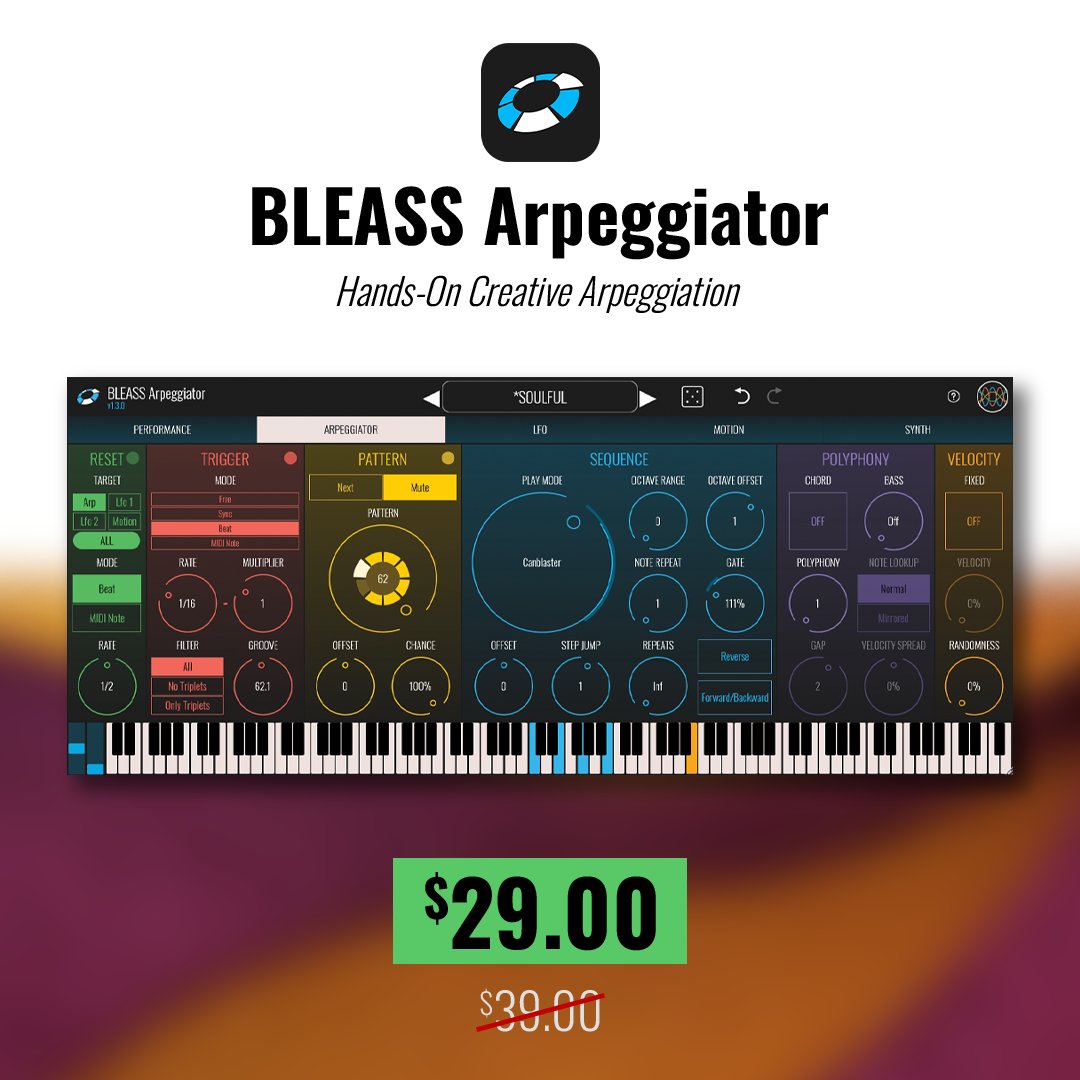 BLEASSapps's tweet image. 🎹 BLEASS SYNTHS SALE 🎹!
From Analog to FM, Wavetable, Granular Sample Synthesis, and MIDI FX – Unlock Endless Sound Design!
bleass.com/shop