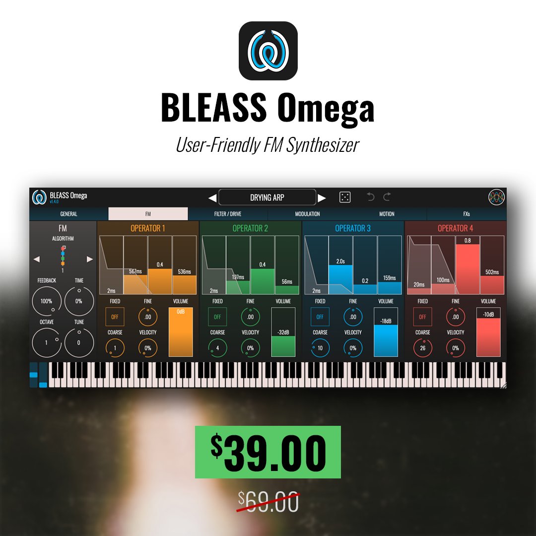 BLEASSapps's tweet image. 🎹 BLEASS SYNTHS SALE 🎹!
From Analog to FM, Wavetable, Granular Sample Synthesis, and MIDI FX – Unlock Endless Sound Design!
bleass.com/shop