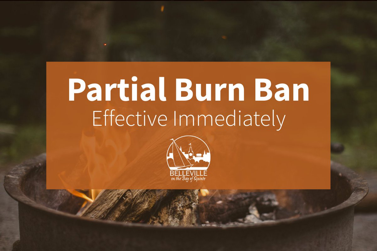 BellevilleON's tweet image. Fire &amp;amp; Emergency Services | A partial burn ban is now in effect. ⚠️🔥

The total burn ban issued on Aug. 11 has been downgraded to a partial burn ban, effective immediately. Please continue to use extreme caution when burning.

What is allowed
✅ Campfires
✅ Outdoor fireplaces…