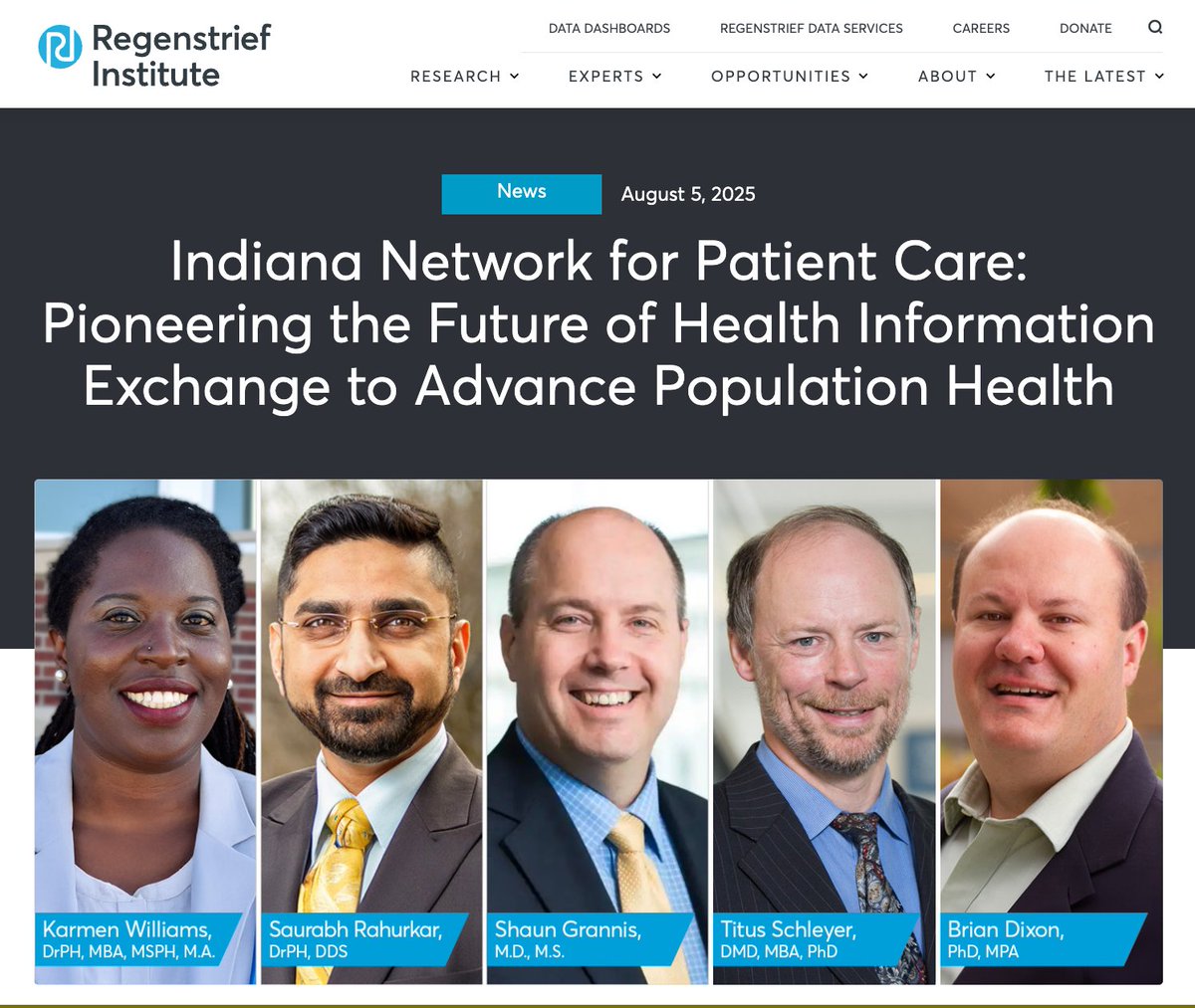 🚨 NEW PRESS RELEASE 📷 #Indiana and
<a href="/Regenstrief/">Regenstrief Institute, Inc.</a>
has been a global #pioneer  in health informatics since the 1970s—and once again leads the way. 📷<a href="/IndianaHIE/">Indiana HIE</a> is now a statewide public health engine, powering: 📷 17+ real-time surveillance use cases 📷 FHIR apps in emergency