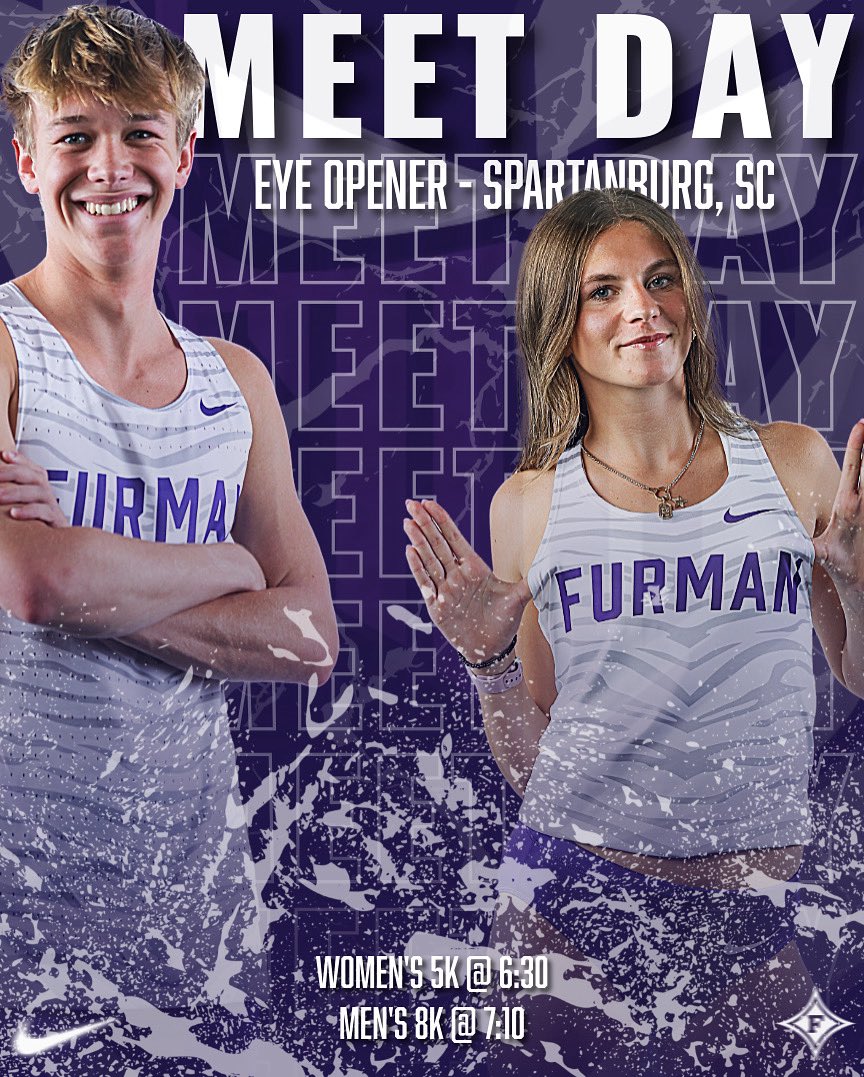 FurmanXC (@furmanxc) on Twitter photo The ‘Dins are Ready 👀 
IT’S MEET DAY‼️
Catch us at EYE OPENER this afternoon in Spartanburg. 
The #GirlGang races the 5k @ 6:30pm
The #DinMen race the 8k @ 7:10pm 
RESULTS LINK: live.timinginc.com/meets/55166 The ‘Dins are Ready 👀 
IT’S MEET DAY‼️
Catch us at EYE OPENER this afternoon in Spartanburg. 
The #GirlGang races the 5k @ 6:30pm
The #DinMen race the 8k @ 7:10pm 
RESULTS LINK: live.timinginc.com/meets/55166