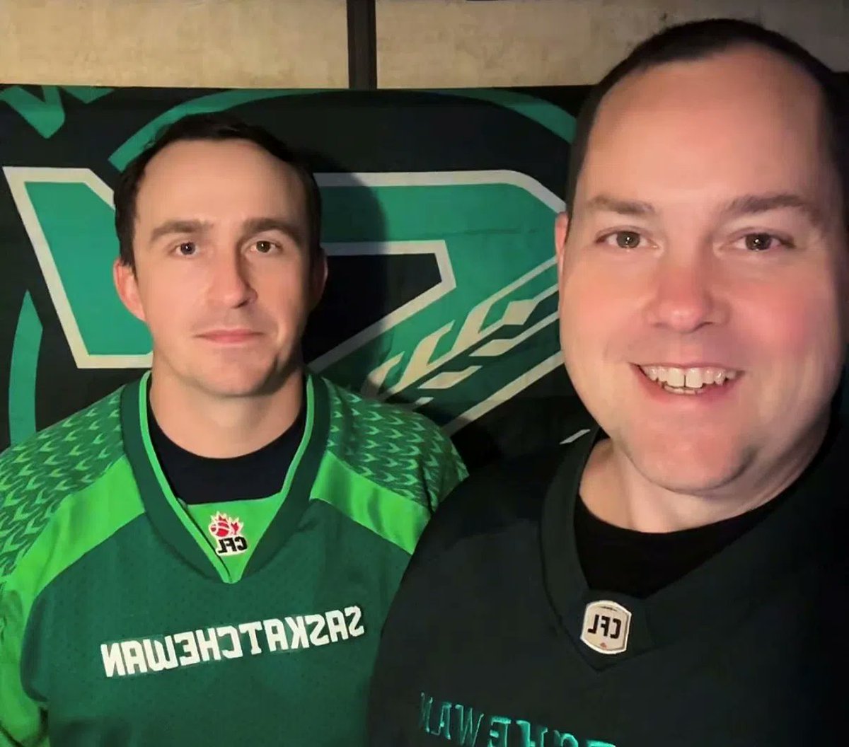 It’s Green Day, I took a picture with the legend <a href="/DannyIsmond/">Danny Ismond</a> , and my nerves are louder than Mosaic Stadium on Labour Day 😂 
GO RIDERS GO!

#CFL | #Riders