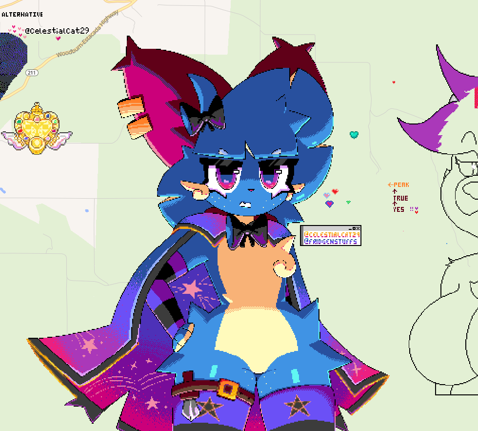 I finished a massive piece on wplace, of Dax for <a href="/fridgenstuffs/">icebox</a>.
Roughly 400x400, just under 2 weeks of work.