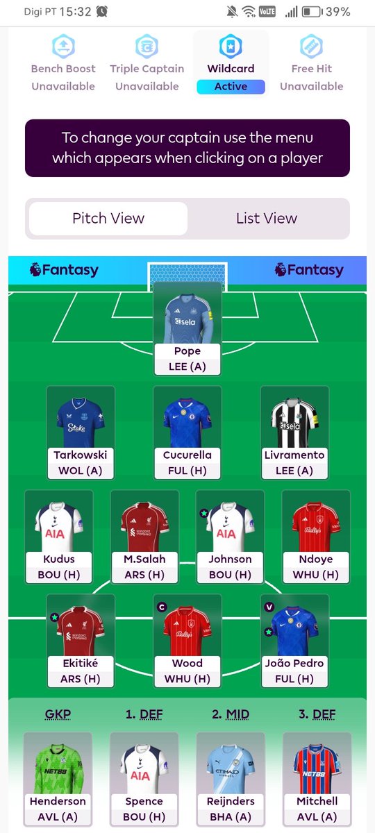 5 Injuries!
No choice but to activate the Wildcard.