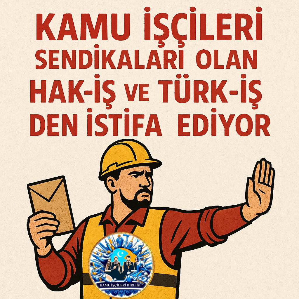 #KÇP VE #TİS SÖZLEŞMELERİ İMZALANANLAR BİRÇOK KURUMDA ORGANİZE OLUP İSTİFA ETMEYE BAŞLAMIŞ DURUMDA VE GİDEREK ARTACAĞI ÖNGÖRÜLÜYOR.

📢 AİLEMİZE KATILIN: t.me/Kamuiscileri1

<a href="/RTErdogan/">Recep Tayyip Erdoğan</a> <a href="/isikhanvedat/">Prof. Dr. Vedat Işıkhan</a> <a href="/memetsimsek/">Mehmet Simsek</a> <a href="/turkiskonf/">TÜRK-İŞ</a> <a href="/hakiskonf/">HAKİŞ KONFEDERASYONU</a> <a href="/diskinsesi/">DİSK</a> #Kamuişçileri #Kamuişçisi