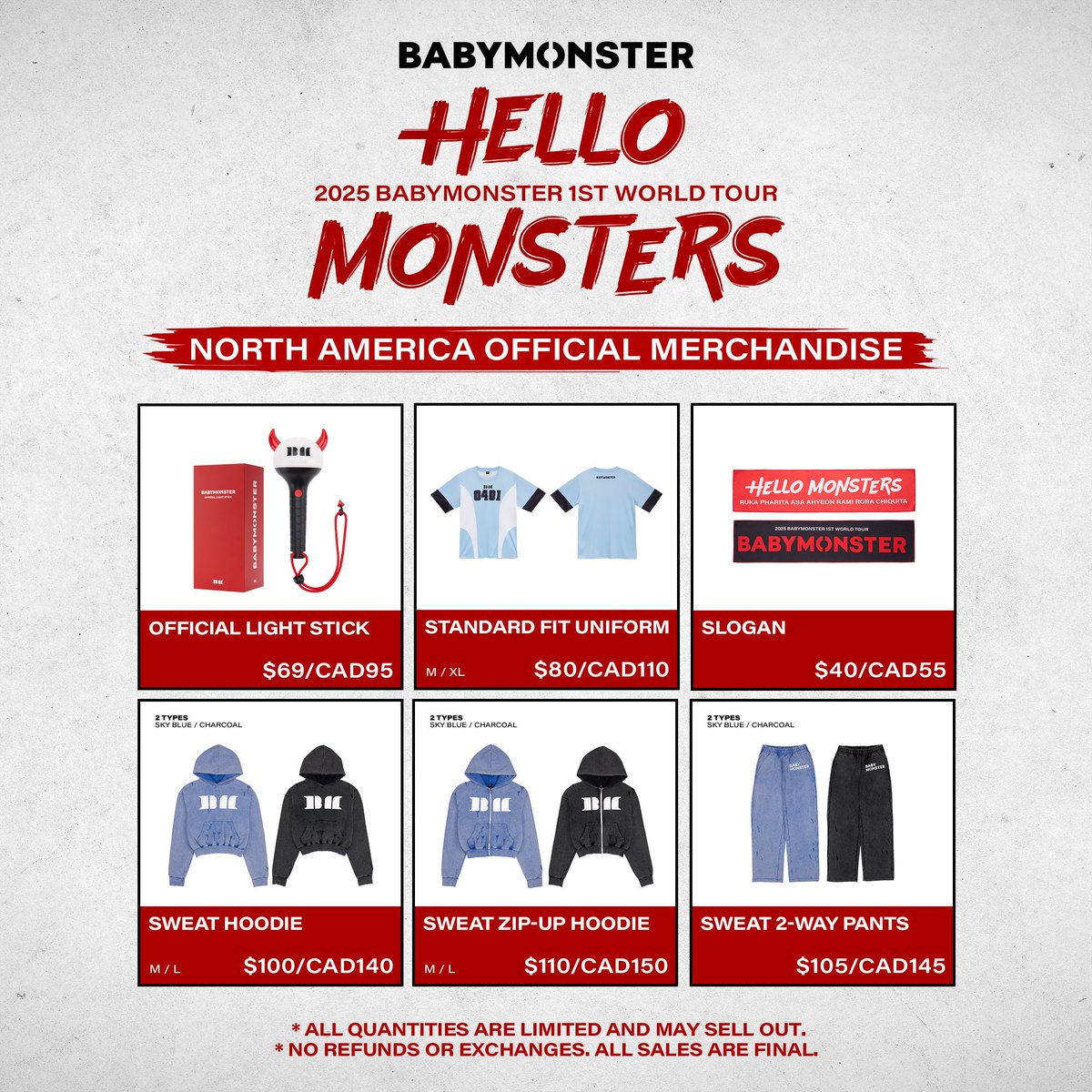 BABYMONSTER 1ST WORLDTOUR グッズ 未開封 BABYMONSTER 1ST WOURTOUR IN ASIA OFFICIAL MERCH PICK UP - KPOP