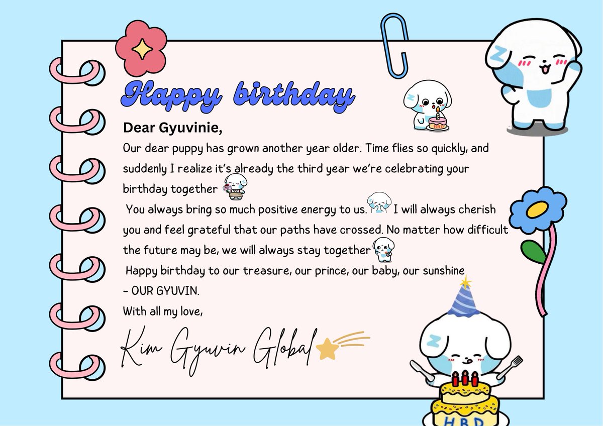 ⋆｡˚୨𝐇𝐚𝐩𝐩𝐲 𝐛𝐢𝐫𝐭𝐡𝐝𝐚𝐲, 𝐊𝐢𝐦 𝐆𝐲𝐮𝐯𝐢𝐧୧˚｡⋆

OUR ETERNALLY BRIGHT GYUVIN 
#HEREandFOREVERwithGYUVIN 
#수시로_규빈이_생일축하중 
#HAPPYGYUVINDAY