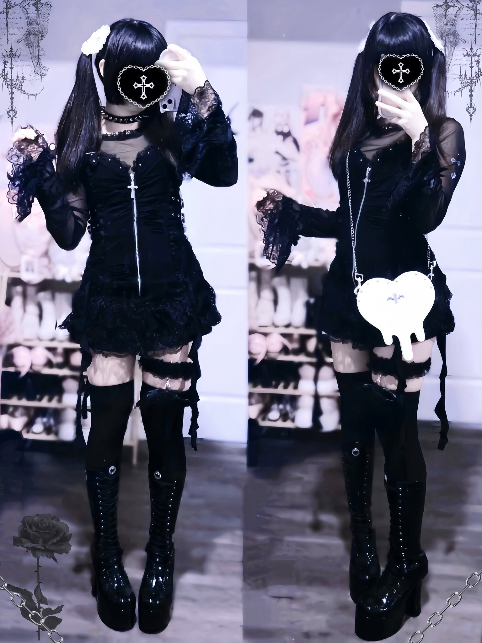 Dimmoire× Aventume ディムモワールコラボ♡レッグウォーマー DimMoire ディムモアール スプリングホック＆レースレッグ