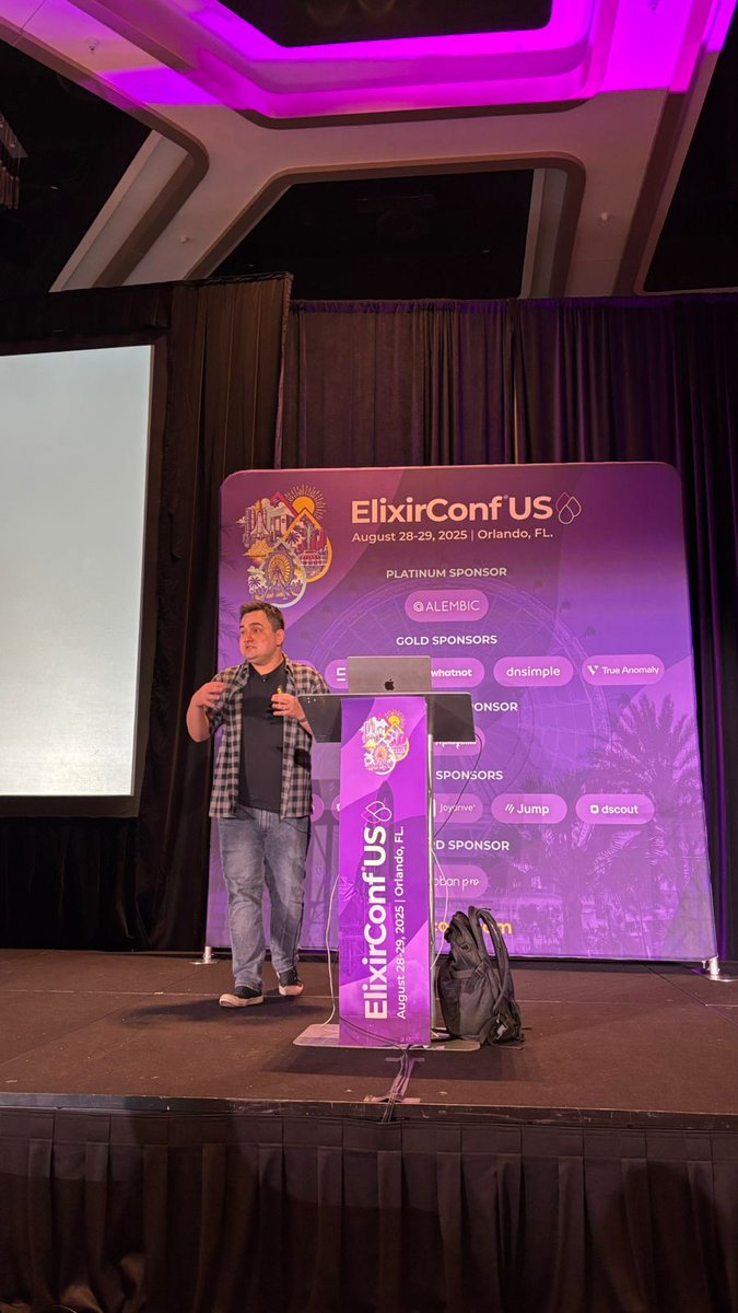 ElixirConf's tweet image. 🔥 # 3M customers, full-stack AI, single codebase
LLMs + GPU + LiveView dashboards
No Python microservices needed
@georgeguimaraes proves Elixir can power serious AI at scale. #ElixirConfUS