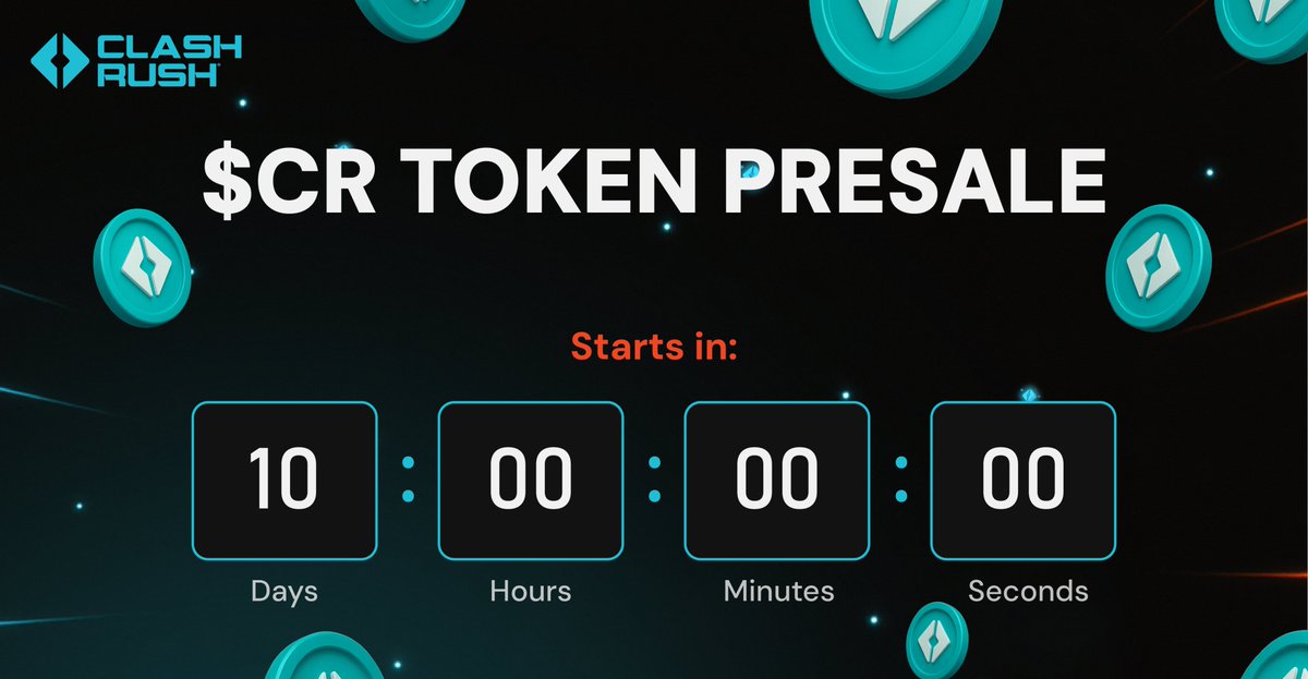clashrushai's tweet image. ⏰ 10 DAYS!

The $CR Token Presale launches on September 8th 🚀

Early Clashers will get the chance to lock in before the crowd👇
clashrush.ai

#web3gaming #presale
