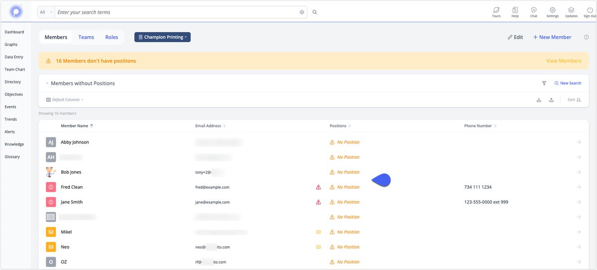 MetaPulseGMS's tweet photo. If you've ever gone through your Team Chart trying to find out who's missing by counting each member, you are not the only one.
We've built a feature which quickly shows you the members that don't have a position:
https://t.co/HJGOVNm2Vo
#TeamChart https://t.co/liOcaOKH2b