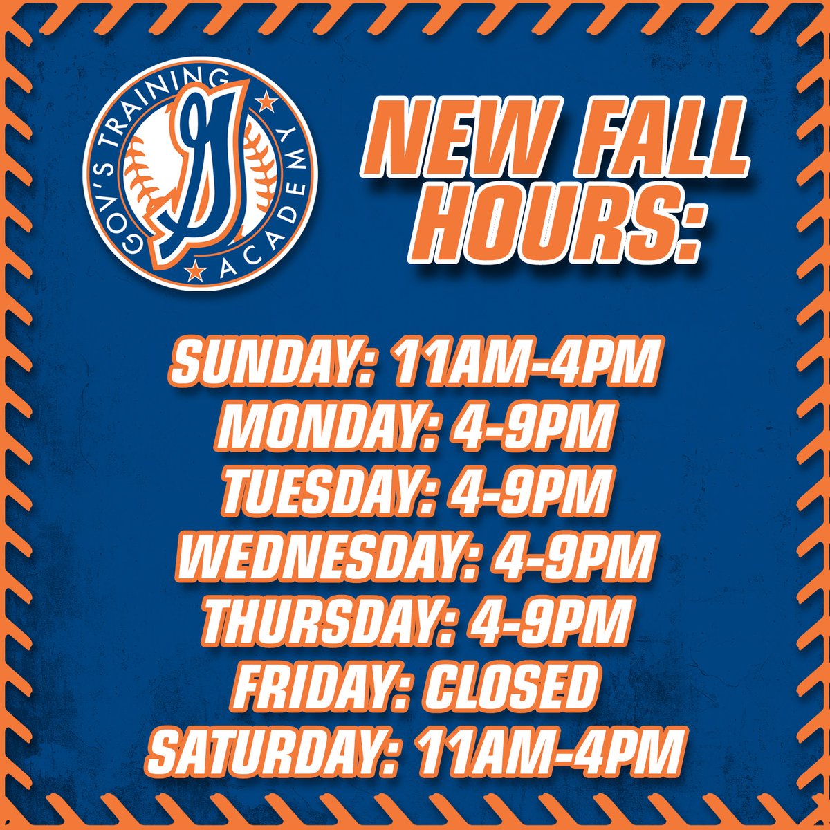 Gov's Training Academy (@govstraining) on Twitter photo Fall hours start this Tuesday, September 2nd! We will be open until 9 during the week! Fall hours start this Tuesday, September 2nd! We will be open until 9 during the week!