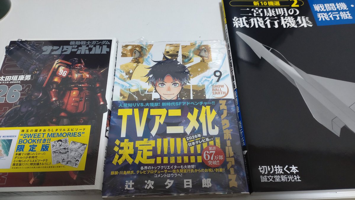 本を好きなだけ買う！
紙飛行機の本は子どもの頃に作って上昇気流に乗せるのが、楽しかった思い出✈