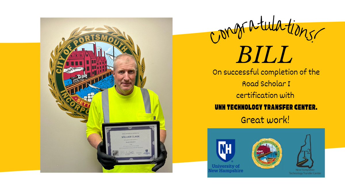 🎉 Congratulations to Bill on earning his Road Scholar I Certification with @UNHT2! We’re so lucky to have such a strong connection with this outstanding organization of higher learning. Great work, Bill! 👏