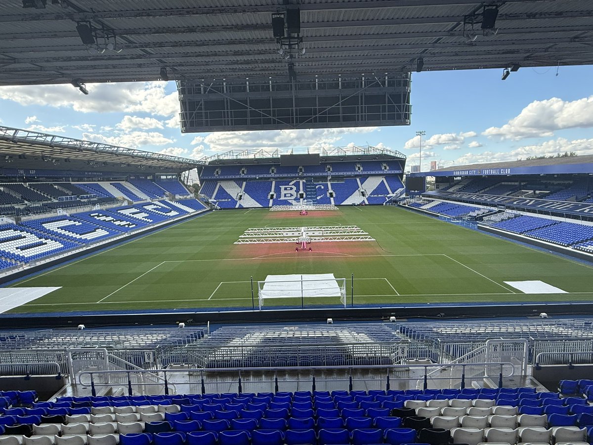 Busy few days at HQ, good clean out  of the pitch, aeration and some lights making their 1st appearance of the season to help us along after a very busy 5 weeks, <a href="/BCFC/">Birmingham City FC</a>