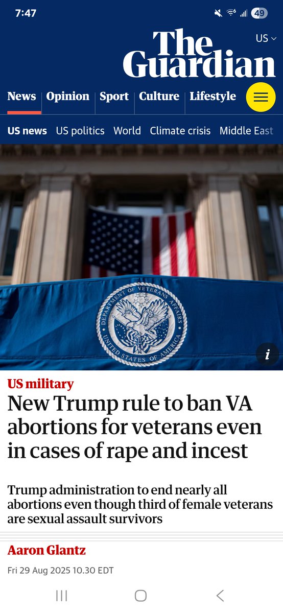Aaron Glantz (@aaron_glantz) on Twitter photo My latest is the top story <a href="/guardian/">The Guardian</a> now.
Sexual assault remains endemic in the military. About 1 in 3 women respond “yes” when asked by their VA provider if they had been forced to endure sexual activity against their will while in uniform. theguardian.com/us-news/2025/a… My latest is the top story <a href="/guardian/">The Guardian</a> now.
Sexual assault remains endemic in the military. About 1 in 3 women respond “yes” when asked by their VA provider if they had been forced to endure sexual activity against their will while in uniform. theguardian.com/us-news/2025/a…