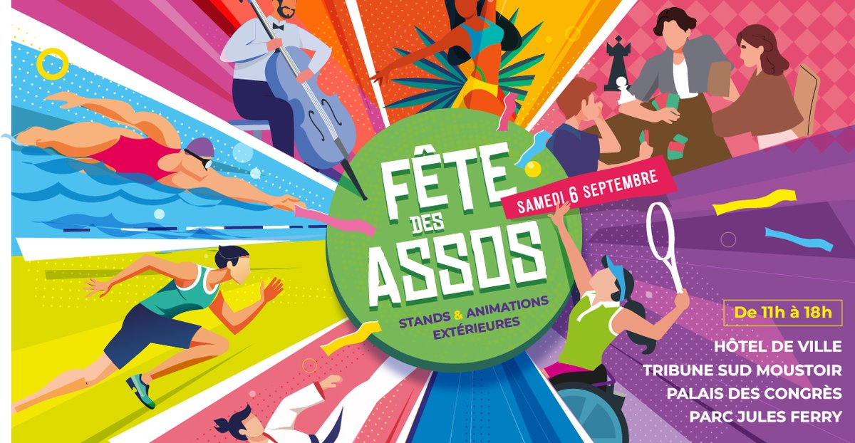 🎉 J-7 avant la Fête des Assos !
Samedi 6 septembre, rdv à #Lorient pour rencontrer les acteurs de la vie associative : sport, culture, solidarité, environnement… plus de 200 assos présentes. 
📍Centre-ville 
🕙11h - 18h
➕d'infos : lorient.bzh/fda2025
#Lorient #FêteDesAssos