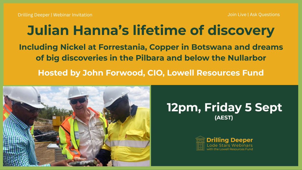 Join <a href="/LowellResFM/">LowellResourcesFM</a> for the Drilling Deeper #Webinar with <a href="/ArtemisResource/">ArtemisResources</a>'s Julian Hanna for a deep dive into the pivotal moments that shaped his career and the companies he helped build. 
 
linkedin.com/events/7361159… 

#ARV $ARV #exploration #mining #exploration #drilling #mining