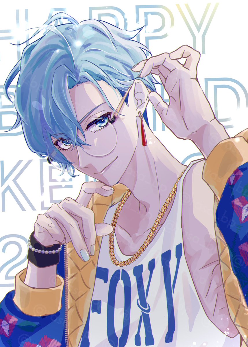 おめでとう〜〜🦊🩵✨
あいしてるぞ！！！
#愛染健十生誕祭2025
#愛染健十誕生祭2025