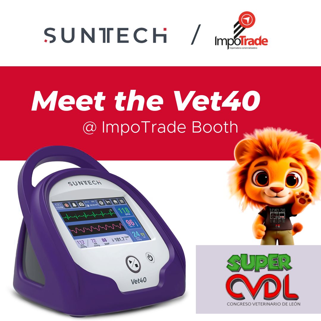 SunTechVetBP's tweet photo. ¿Vas al CVDL 2025 en León? 🐾

Visítanos en el stand de ImpoTrade (#457), 2–6 sept en el Poliforum León.

Descubre el nuevo monitor multiparámetro Vet40 y nuestros confiables Vet20, Vet25 y Vet30.

#CVDL2025 #VetMed #SaludAnimal https://t.co/ydJBQIhjVx