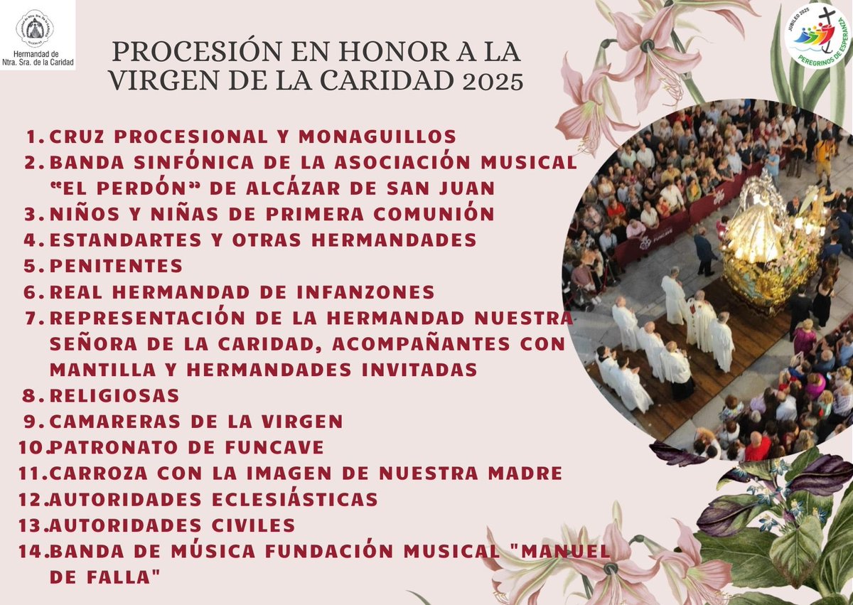 31 de agosto en Illescas es un día grande para nosotros.
Te invitamos a acompañar a nuestra patrona por las calles de Illescas, con devoción y oración. Qué su salida por nuestro pueblo nos acerque más a su Hijo.