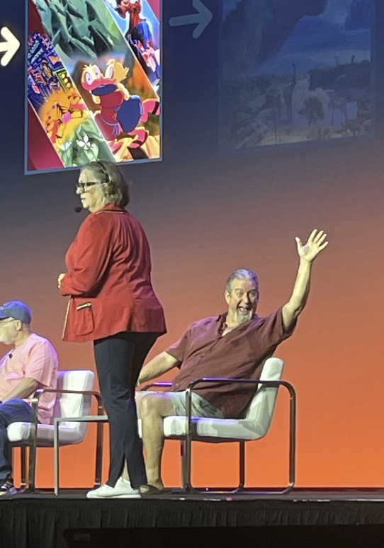 🎬 A little more Behind The Scenes from our rehearsal at D23! 

From Left to Right: Kevin Lima, Don Hahn, Me and Ron Clements - It is such an HONOR to be included amongst this group of Disney Royalty! 

Rehearsals went great! #D23 is going to be a GREAT event! 

#Disney