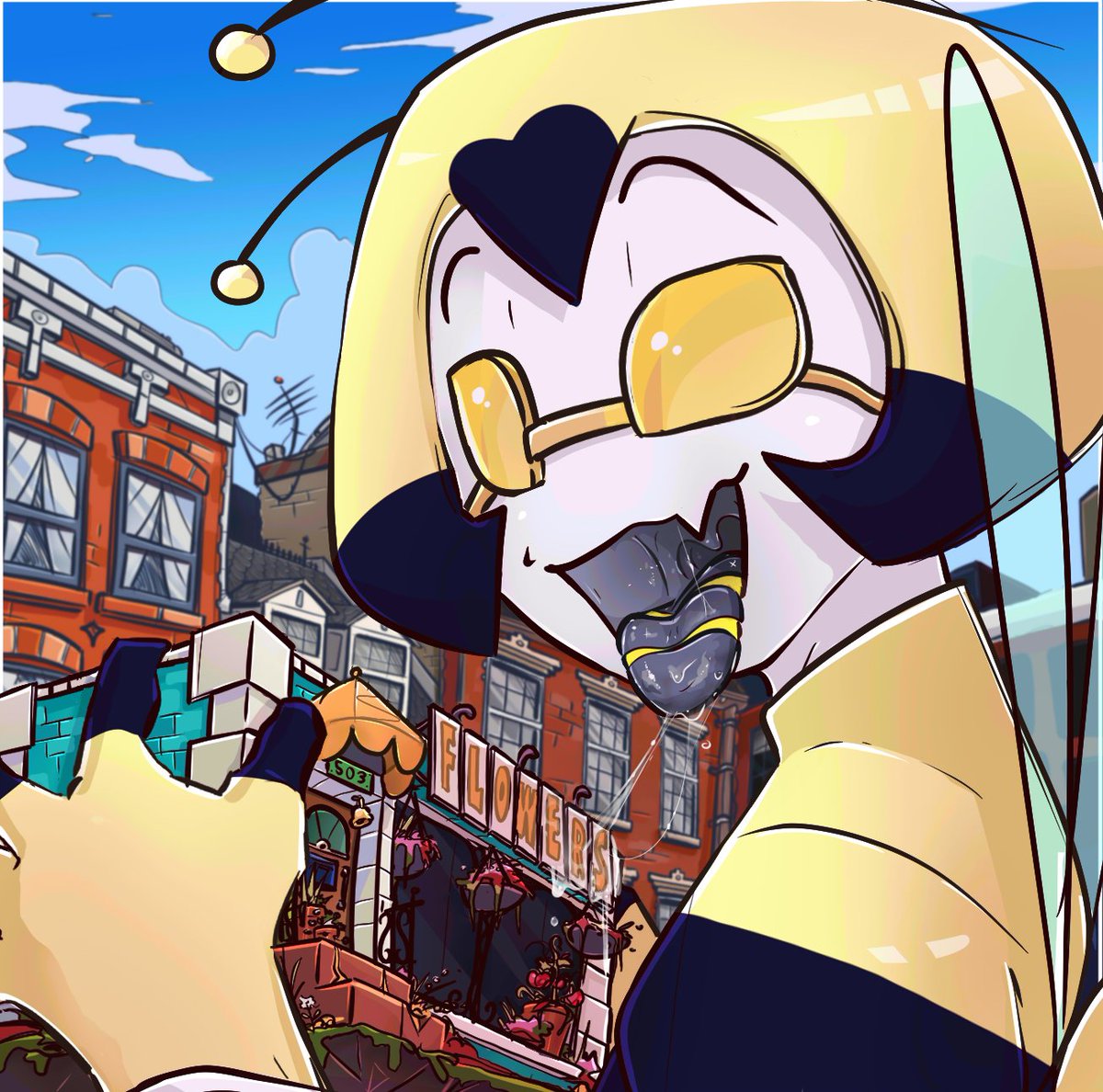 Threw my hat in the ring for Mel's Bee competition! 🐝
Love eating flowers or whatever bees do