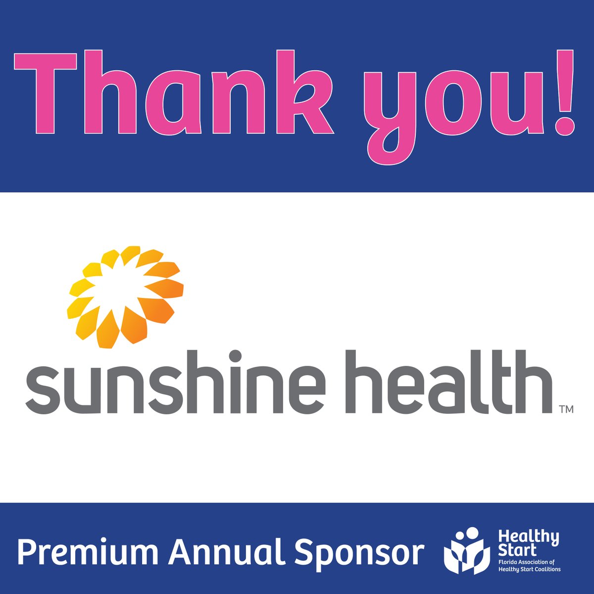 Florida Association of Healthy Start Coalitions (@flhealthystart) on Twitter photo Thank You to <a href="/SunHealthFL/">Sunshine Health</a> for being our Premium Annual Sponsor!
#ThankYouSponsors #CommunitySupport #MakingADifference #StrongerTogether Thank You to <a href="/SunHealthFL/">Sunshine Health</a> for being our Premium Annual Sponsor!
#ThankYouSponsors #CommunitySupport #MakingADifference #StrongerTogether