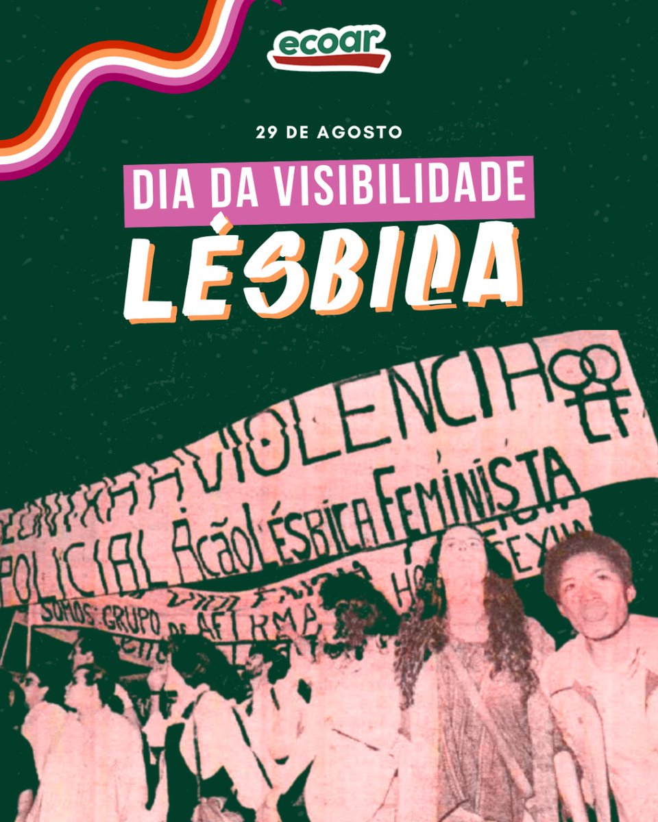 juventudeecoar's tweet photo. 💚🌈 29/08: Dia da Visibilidade Lésbica, marcado pelo 1ºSeminário Nacional de Lésbicas (1996). Nossa luta é interseccional e anticapitalista! Por uma sociedade livre de todas as opressões! 🌈💚 https://t.co/4Tt8g6zZ6R