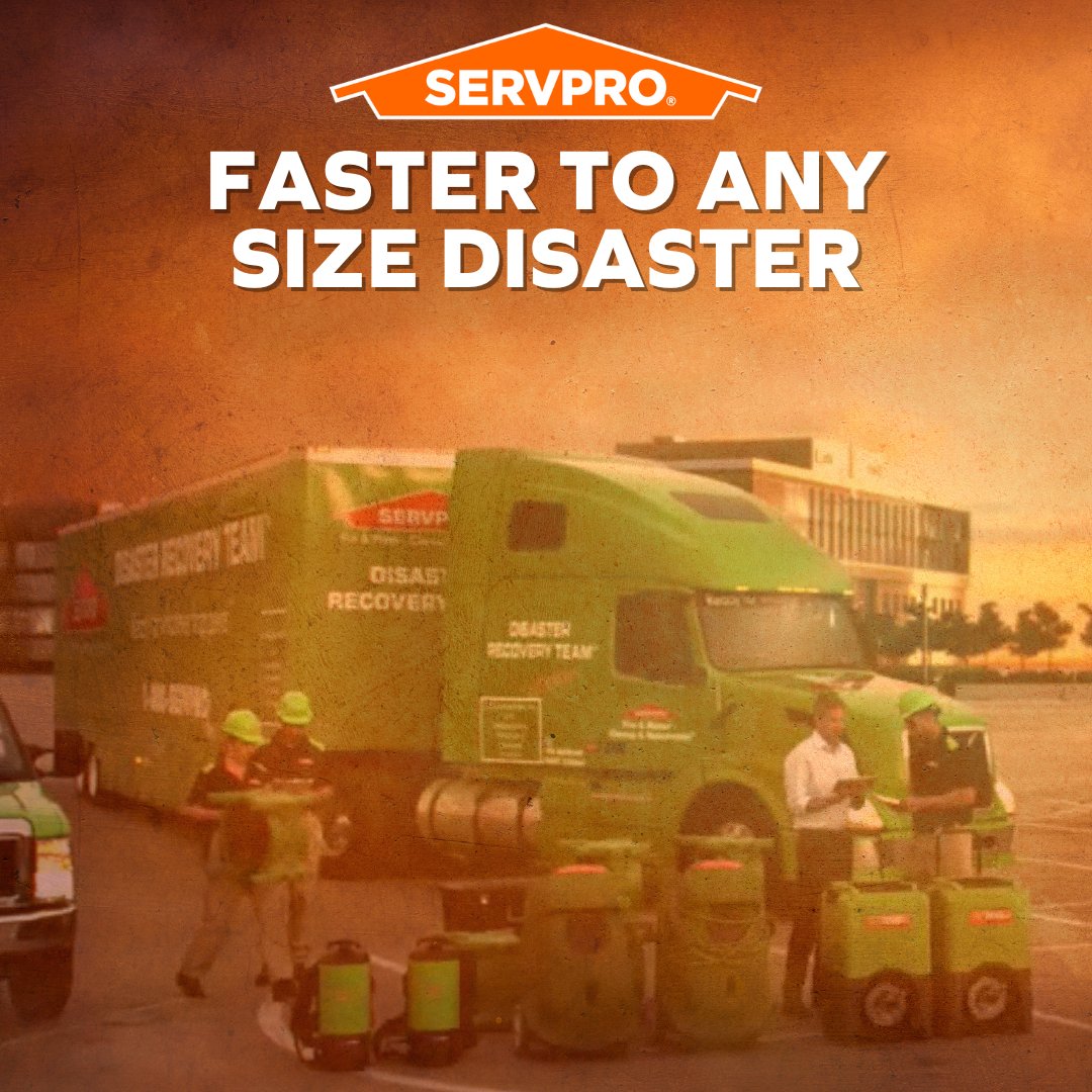 Minutes matter when disaster strikes. That’s why SERVPRO is Faster to Any Size Disaster, 24/7, 365 days a year.
#FasterToAnySizeDisaster #SERVPRO