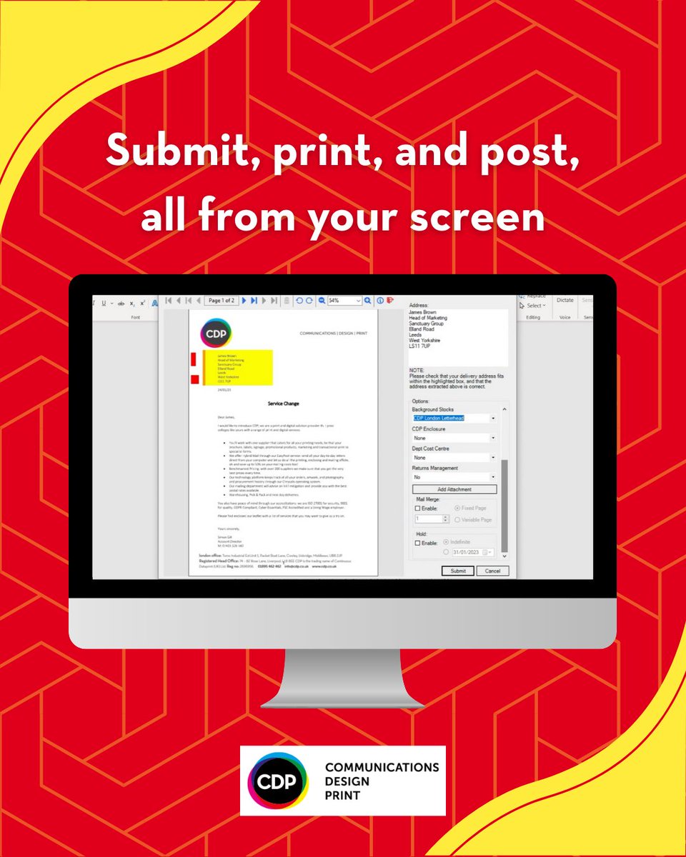 CDPagency's tweet image. With Easypost, simply hit print, and your documents are printed, enclosed, and mailed off-site via our secure automated platform, saving you time, money and hassle.

Try it today: ow.ly/soE450Wpbe4

#HybridMail #Easypost #MailAutomation #OfficeMailSolution