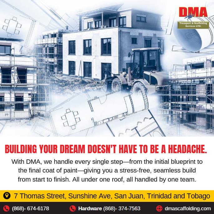 Stop juggling multiple contractors and start enjoying a smooth, stress-free build. 🏗️

DMA manages every stage of your project: planning, labor, #materials, and finishes.
.
📞 Call: (868)-674-6178
📍 7 Thomas St, San Juan, #TrinidadandTobago 
🔗 Visit: dmascaffolding.com