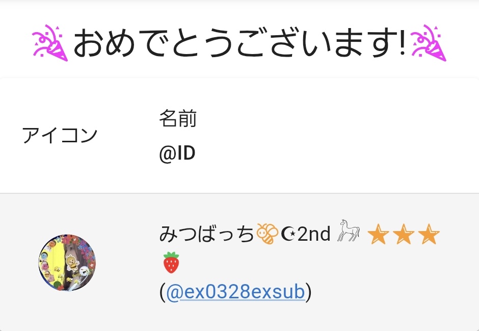 ガムちゃん🐱🍅 (@l3tckcs9twpfrys) on Twitter photo おめでとうございます🎉
🎉当選者🎉
みつばっち🐝☪2nd 𓃗 🌟🌟🌟🍓
(<a href="/ex0328exsub/">みつばっち🐝☪2nd 𓃗 🌟🌟🌟🍓</a>)
atalottery.irucabot.com/res.php?id=196… おめでとうございます🎉
🎉当選者🎉
みつばっち🐝☪2nd 𓃗 🌟🌟🌟🍓
(<a href="/ex0328exsub/">みつばっち🐝☪2nd 𓃗 🌟🌟🌟🍓</a>)
atalottery.irucabot.com/res.php?id=196…