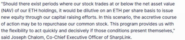 $SBET seriously wdy mean act quickly? you promised share buyback should the stock trades at NAV and i don't see it happening now. Really disappointed.