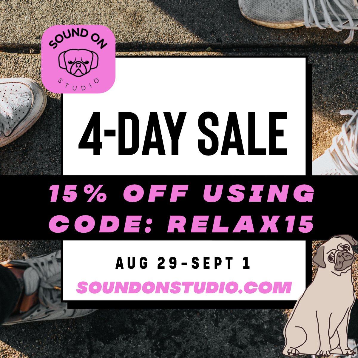 A long weekend you say? 👀 RELAX and take 15% off ANY CLASS through Labor Day using code: RELAX15 at checkout at soundonstudio.com! See you in class!🐶🎉✨ #labordaysale #voiceover #soundonstudio