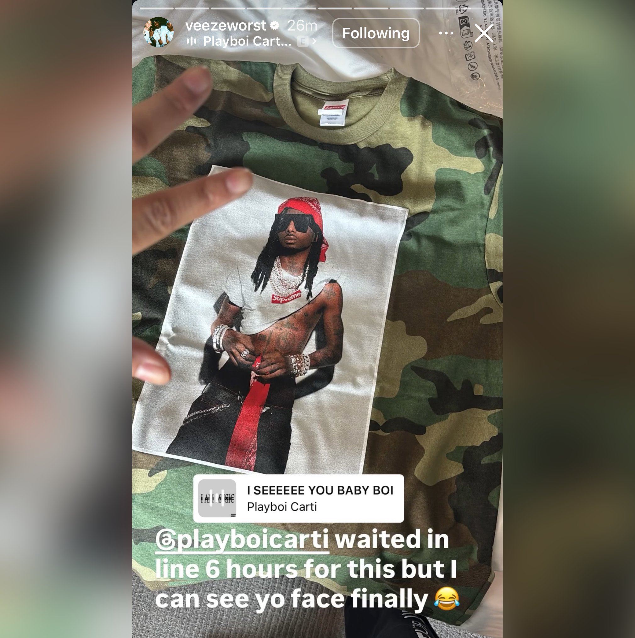 XL supreme Playboi Carti Tee Camo カーティ Fall/Winter 2025 Preview – Supreme