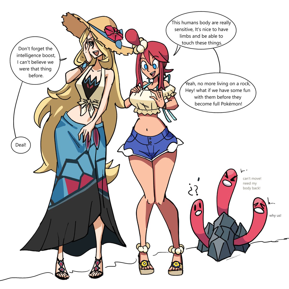 Skyla and Cynthia swap bodies with a Wugtrio
Pretty simple but I hope you like it!
In case you are interested, the continuation is available on my Patreon right now.
#pokemon #bodyswap